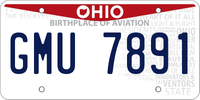 OH license plate GMU7891
