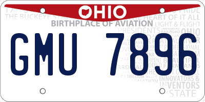 OH license plate GMU7896