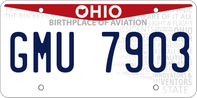 OH license plate GMU7903