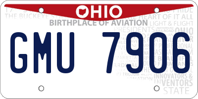 OH license plate GMU7906