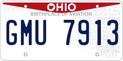 OH license plate GMU7913