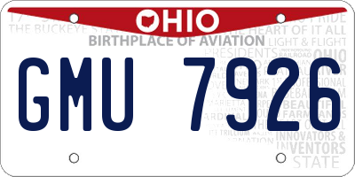 OH license plate GMU7926