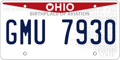 OH license plate GMU7930