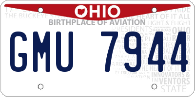 OH license plate GMU7944