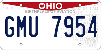 OH license plate GMU7954