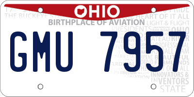 OH license plate GMU7957