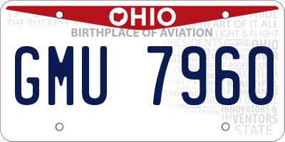 OH license plate GMU7960