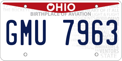 OH license plate GMU7963