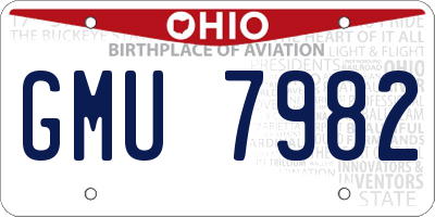 OH license plate GMU7982
