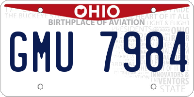 OH license plate GMU7984
