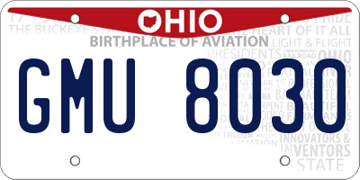 OH license plate GMU8030