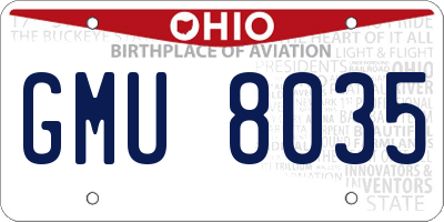 OH license plate GMU8035