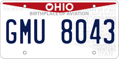 OH license plate GMU8043