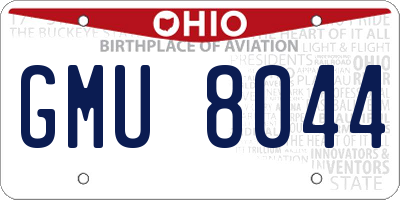 OH license plate GMU8044