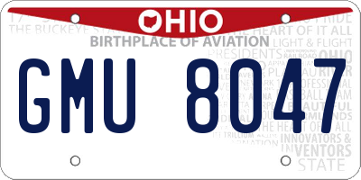 OH license plate GMU8047