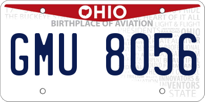 OH license plate GMU8056