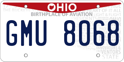 OH license plate GMU8068