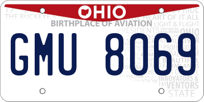 OH license plate GMU8069