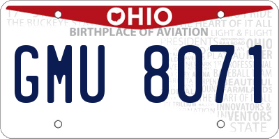OH license plate GMU8071