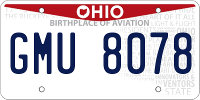 OH license plate GMU8078