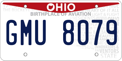 OH license plate GMU8079