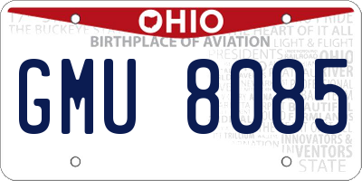 OH license plate GMU8085