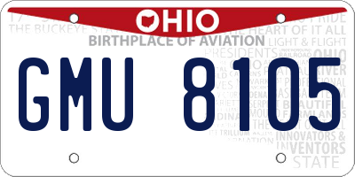 OH license plate GMU8105