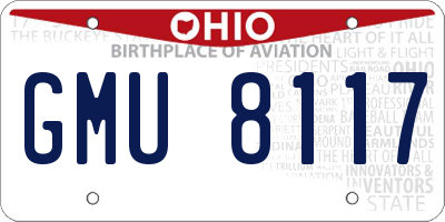 OH license plate GMU8117