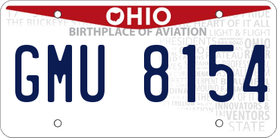 OH license plate GMU8154