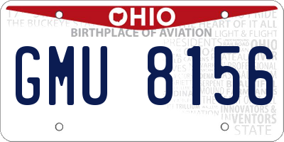 OH license plate GMU8156