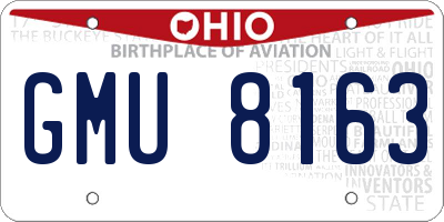 OH license plate GMU8163