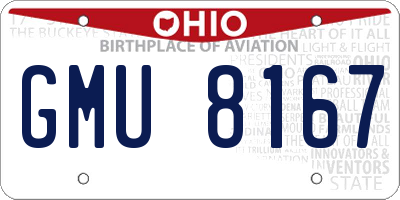 OH license plate GMU8167