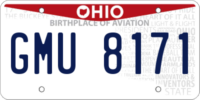 OH license plate GMU8171