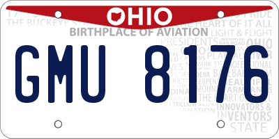 OH license plate GMU8176
