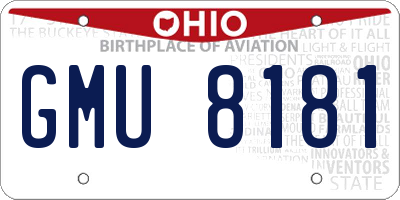 OH license plate GMU8181