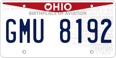 OH license plate GMU8192