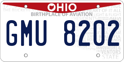 OH license plate GMU8202