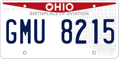 OH license plate GMU8215