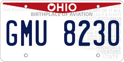 OH license plate GMU8230