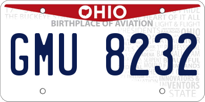 OH license plate GMU8232