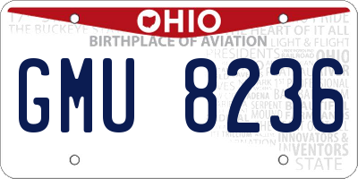 OH license plate GMU8236