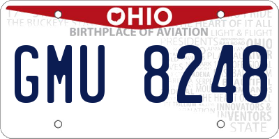OH license plate GMU8248