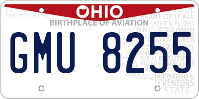 OH license plate GMU8255