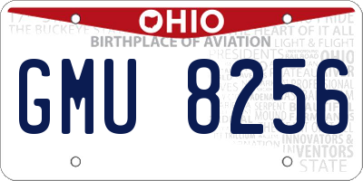 OH license plate GMU8256