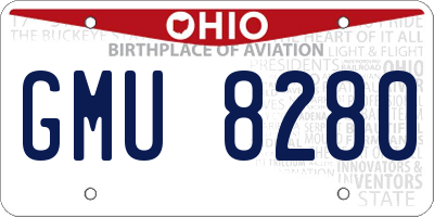OH license plate GMU8280