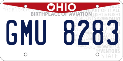 OH license plate GMU8283