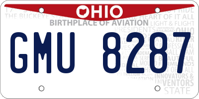 OH license plate GMU8287