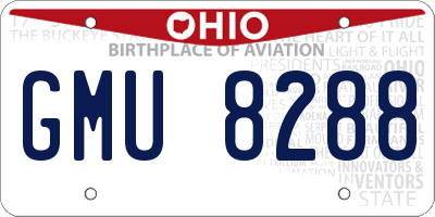 OH license plate GMU8288