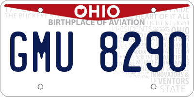 OH license plate GMU8290