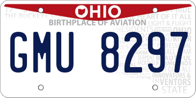 OH license plate GMU8297